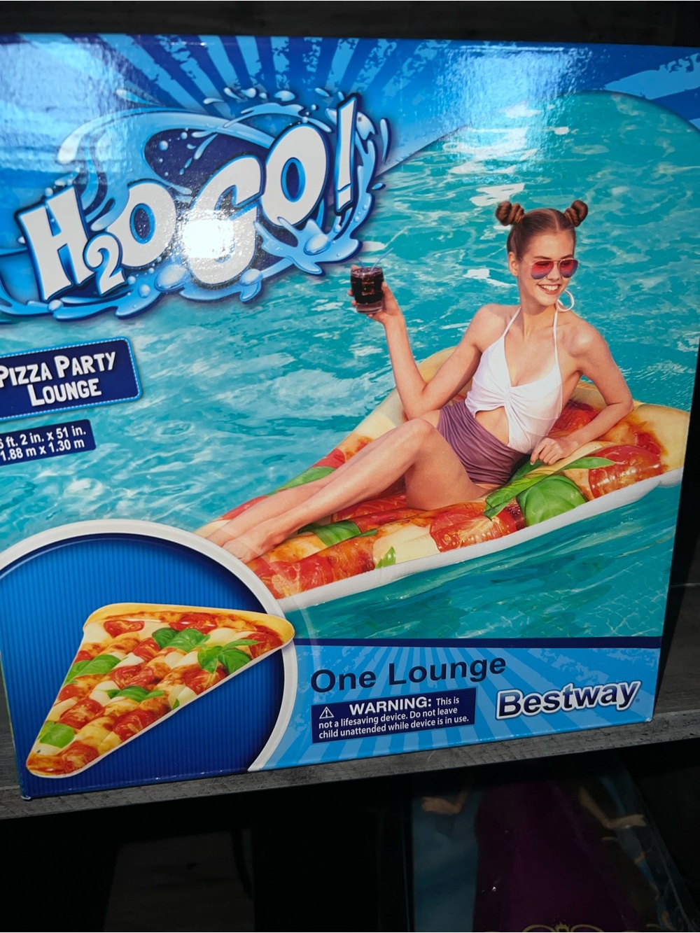 Bestway H2OGO! Pizza Party Lounge Inflatable Pool Float - Multicolor
